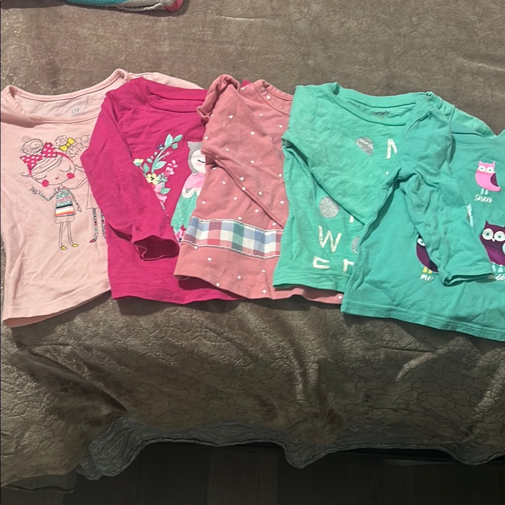 Girls' Graphic Long Sleeve Tees - Set of 5